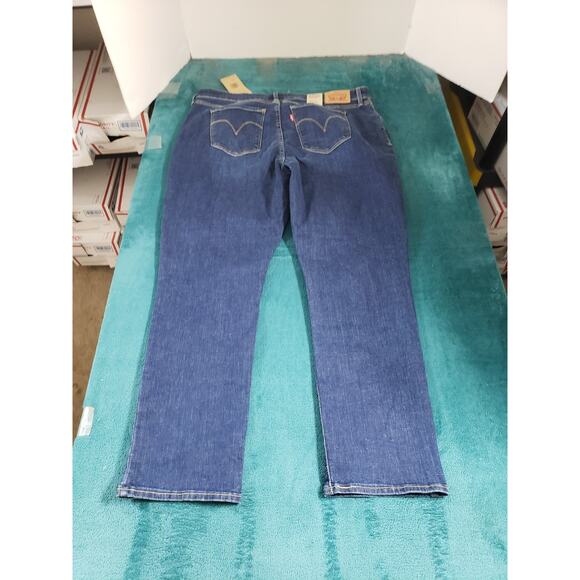 Levis Jeans Size 18 Short Womens Blue Pants Denim Classic Mid Rise Skinny NWT - Picture 14 of 16